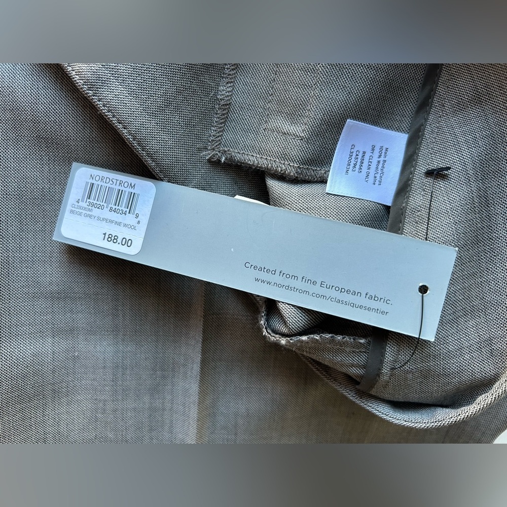 New Classiques Entier Gray Women's Trousers size 8 100% wool /laine - Picture 6 of 10